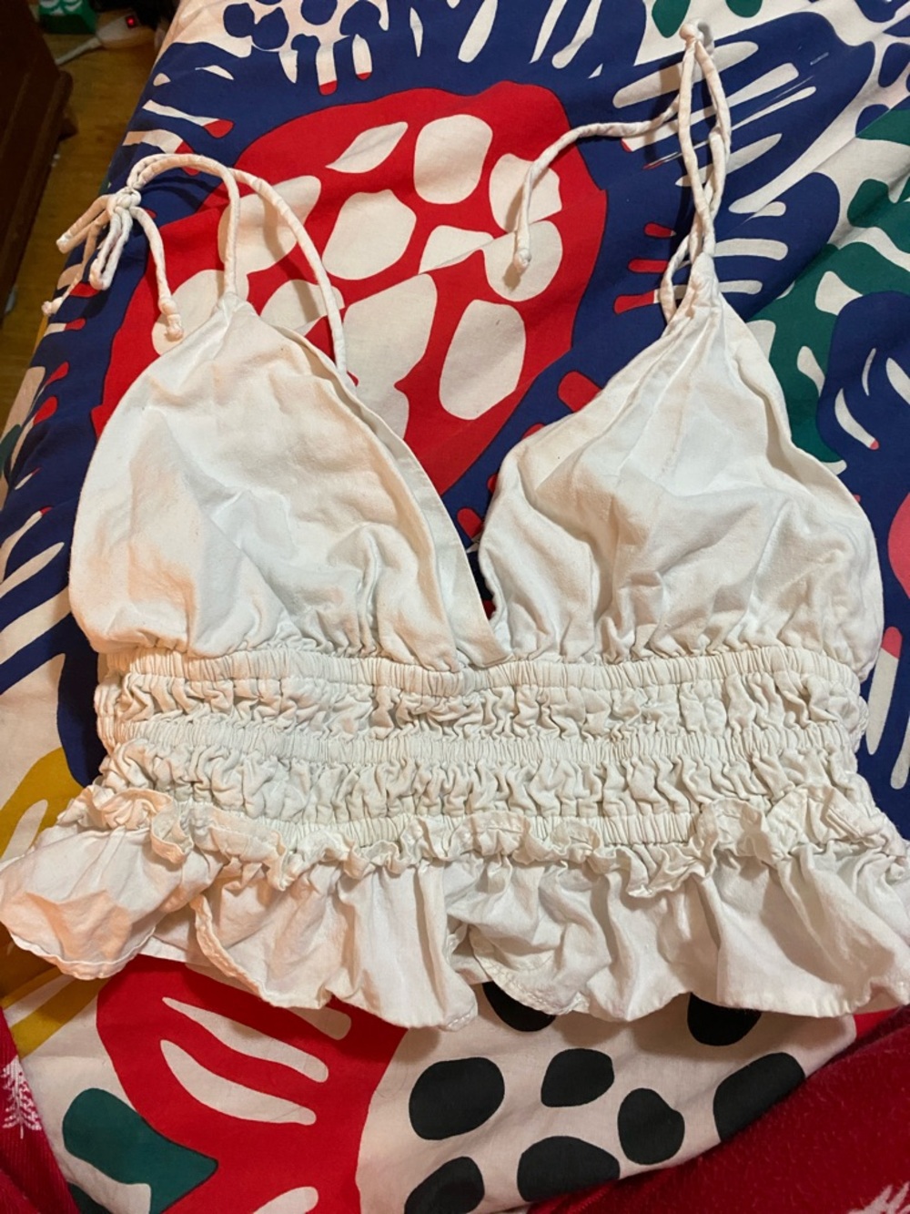Sim & Sam White Top with Red & Navy Trim